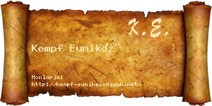 Kempf Euniké névjegykártya